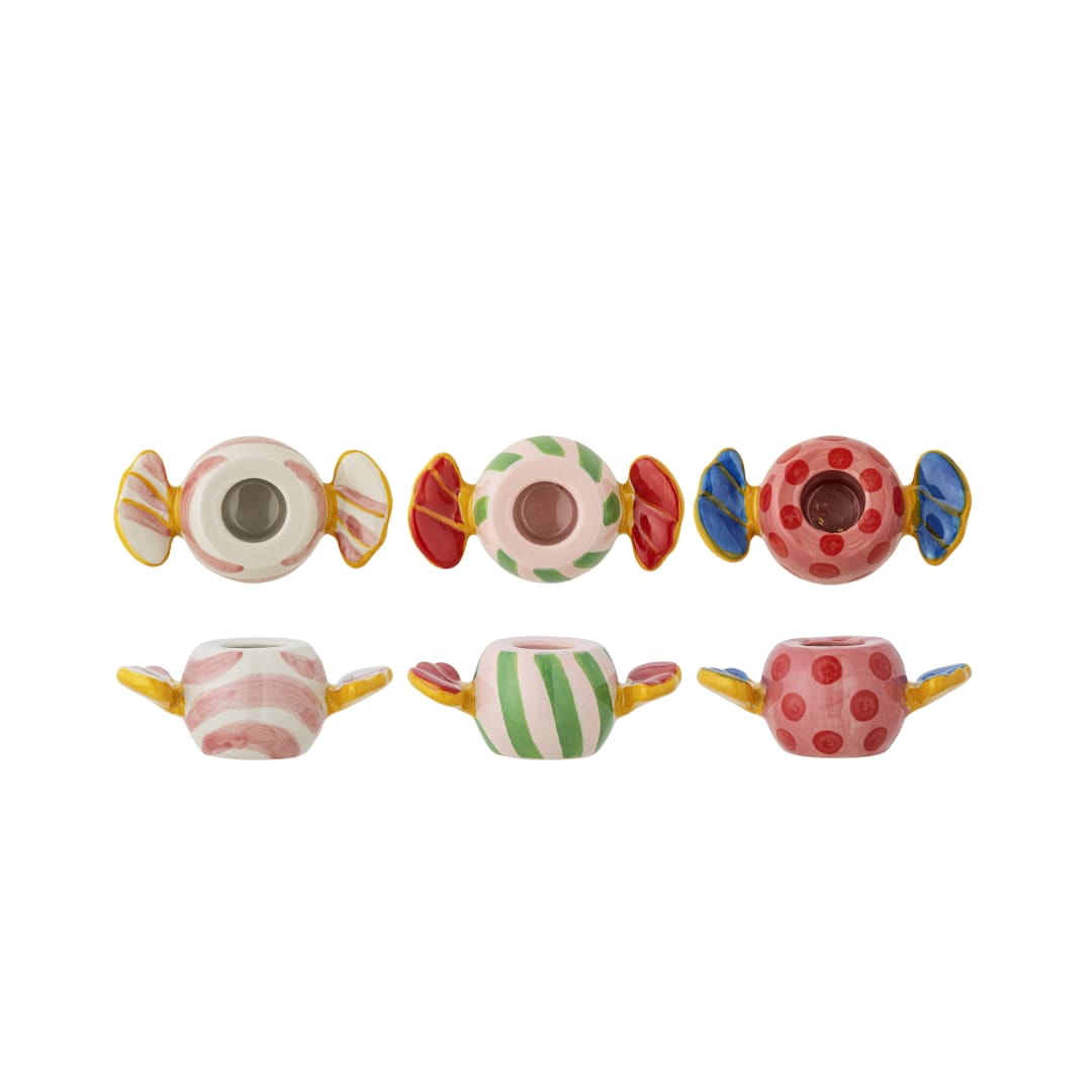82062881 - Caramella Candle Holder, Multi, Stoneware STOCK: 300
