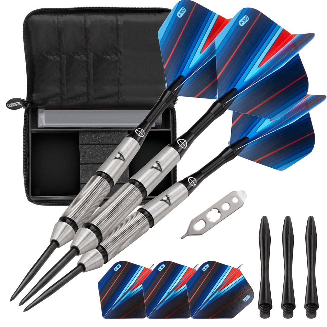 Viper Sidewinder Tungsten Steel Tip Darts 23 Grams and Casemaster Select Blue Nylon Dart Case