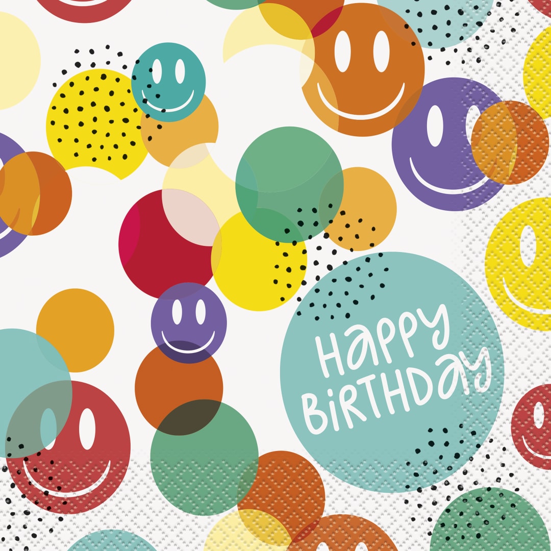 Emoji "Happy Birthday" Luncheon Napkins, 16ct
