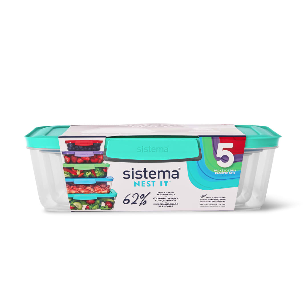 Sistema Nest It Food Storage Containers with Lids, 5 Pack