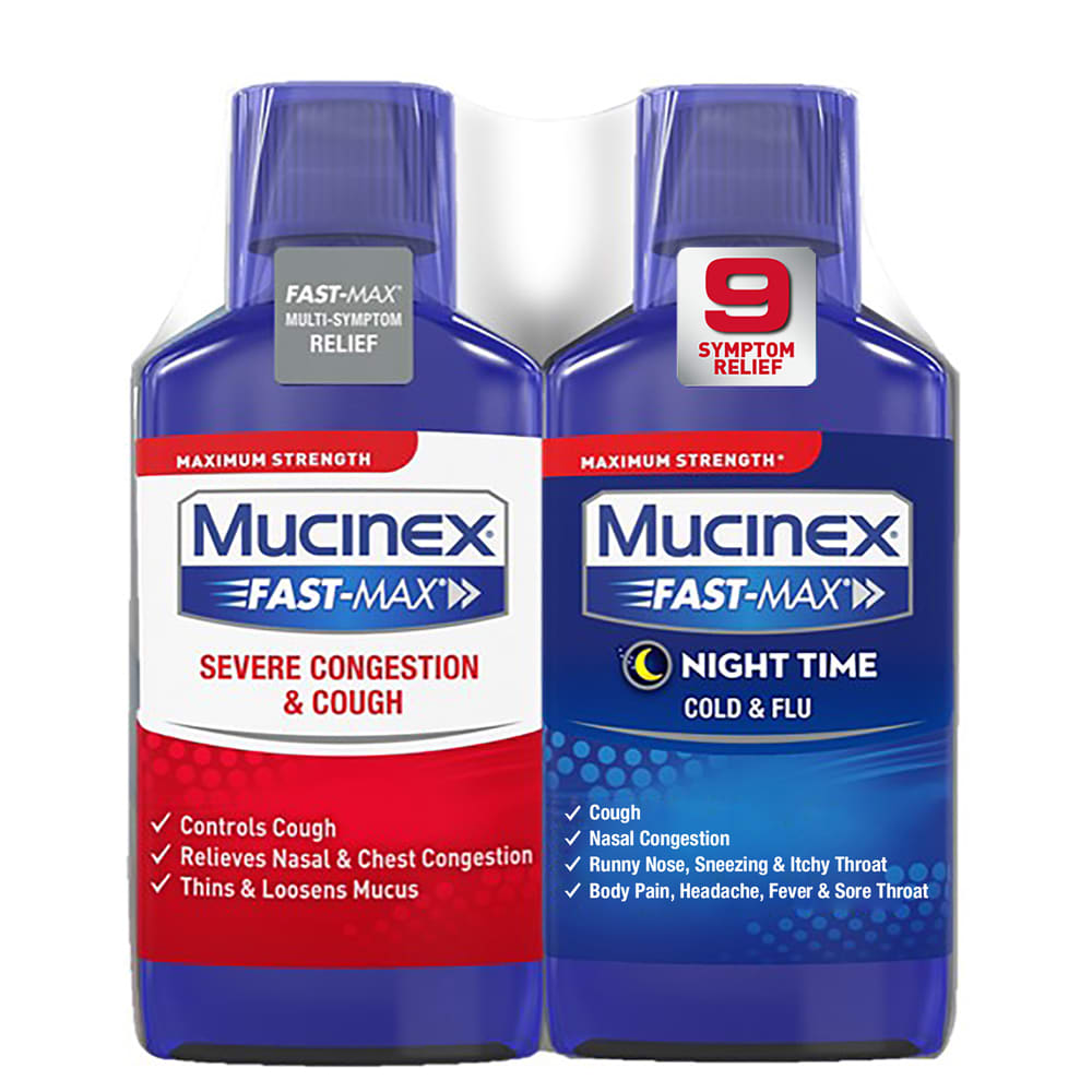 MUCINEX® FAST-MAX® Adult Liquid - Day Night Severe Congestion & Cough/Cold & Flu 3/(2x6) oz.