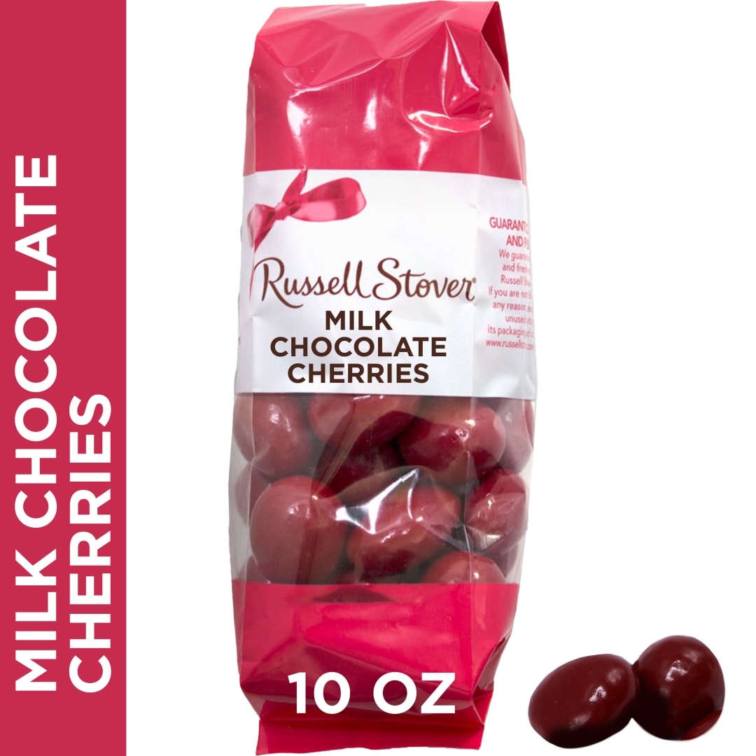 RUSSELL STOVER Milk Chocolate Red Cherries, 10 oz. bag