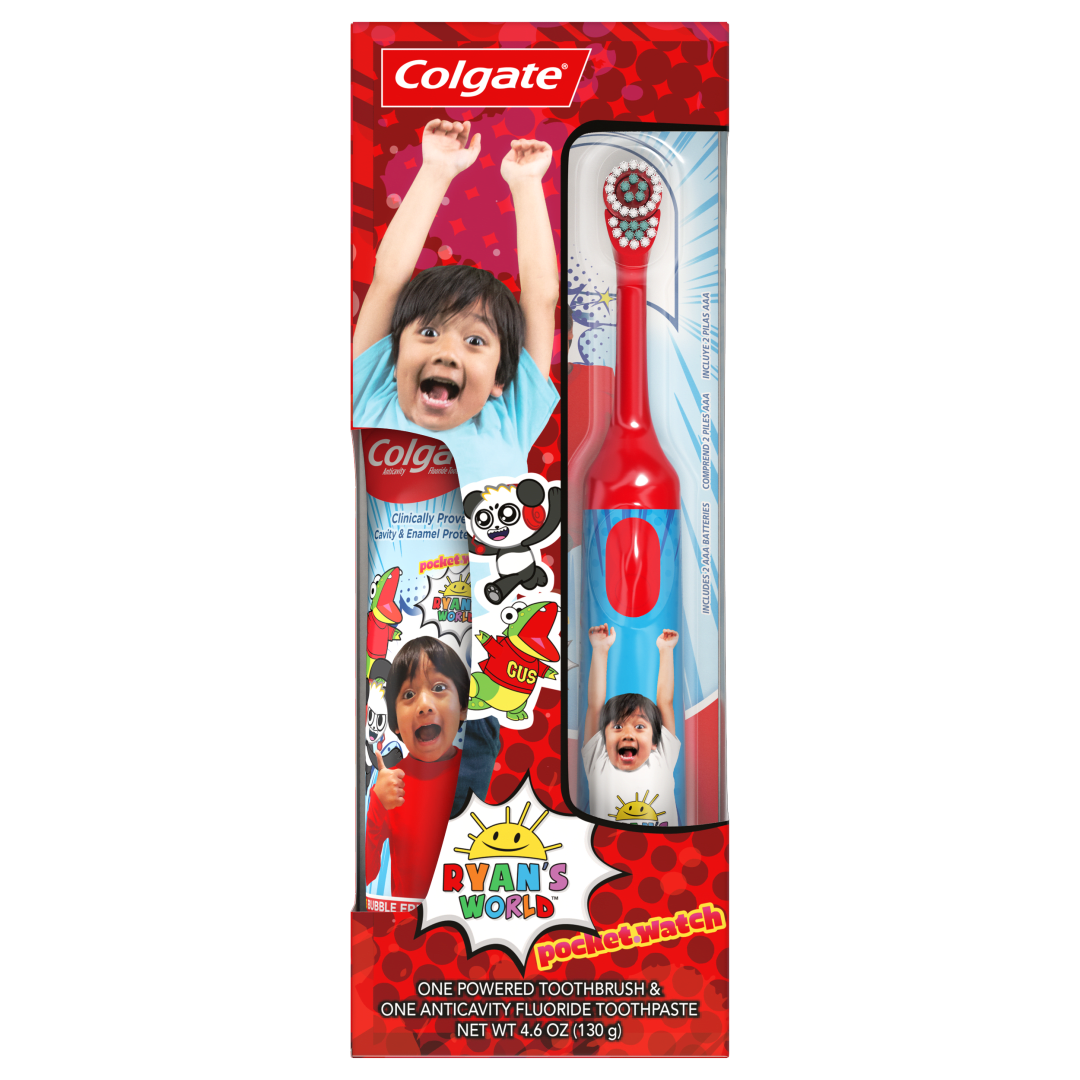 Colgate Kids Toothpaste and Battery Powered Toothbrush Set, Ryan's World