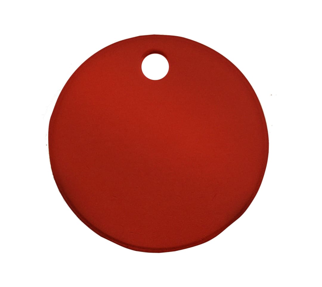 Tag-Round 2" Anodized Aluminum Red 5 Pack
