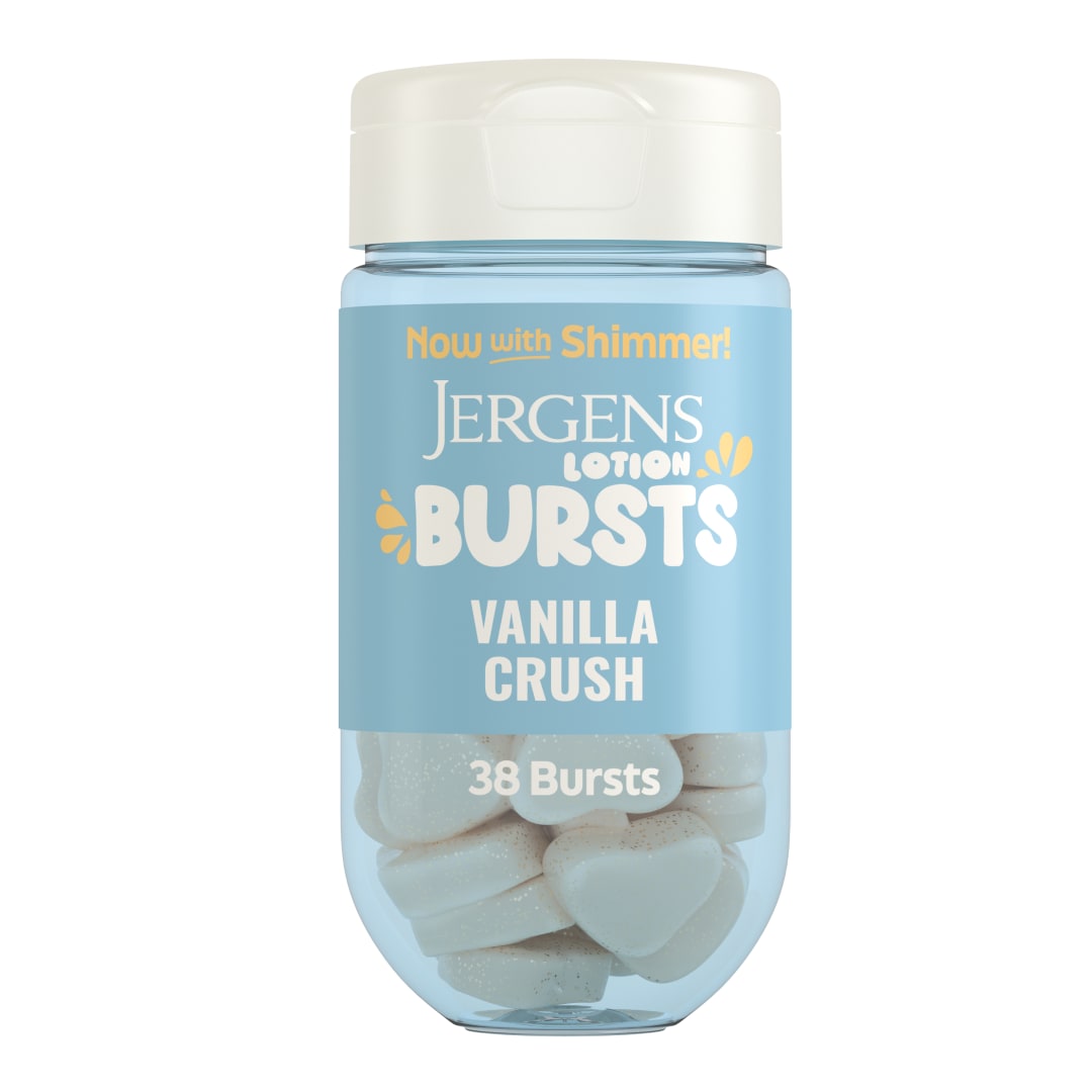 Jergens Vanilla Crush Lotion Bursts, Heart-Shaped Moisturizer, 38 Ct