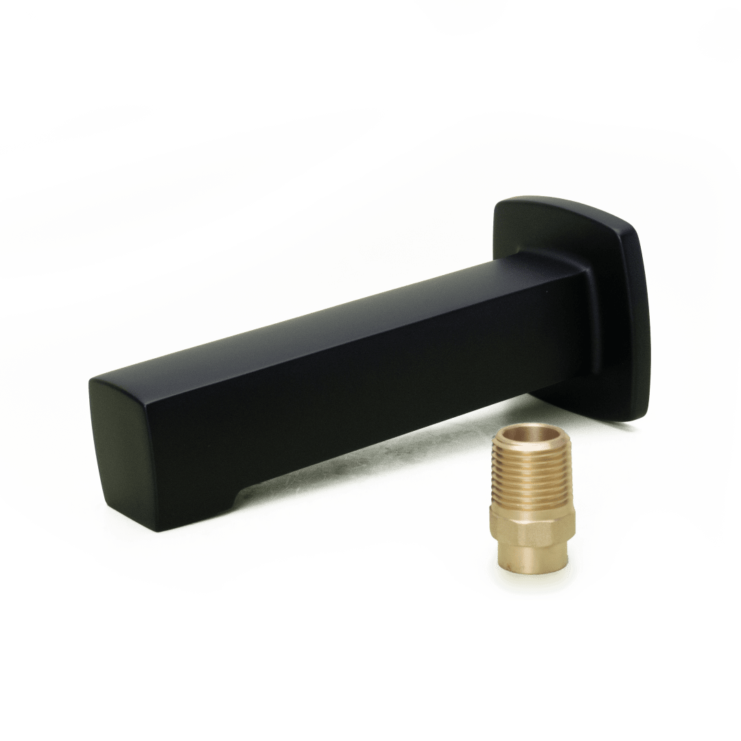 Squared Non-Diverting Tub Spout in Matte Black