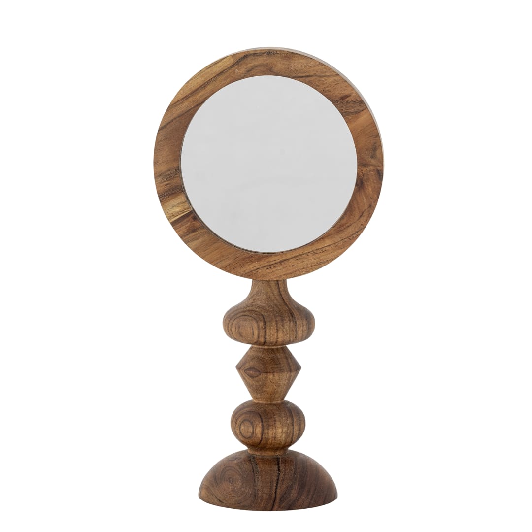 82068456 - Malukka Table Mirror, Brown, Acacia STOCK: 93