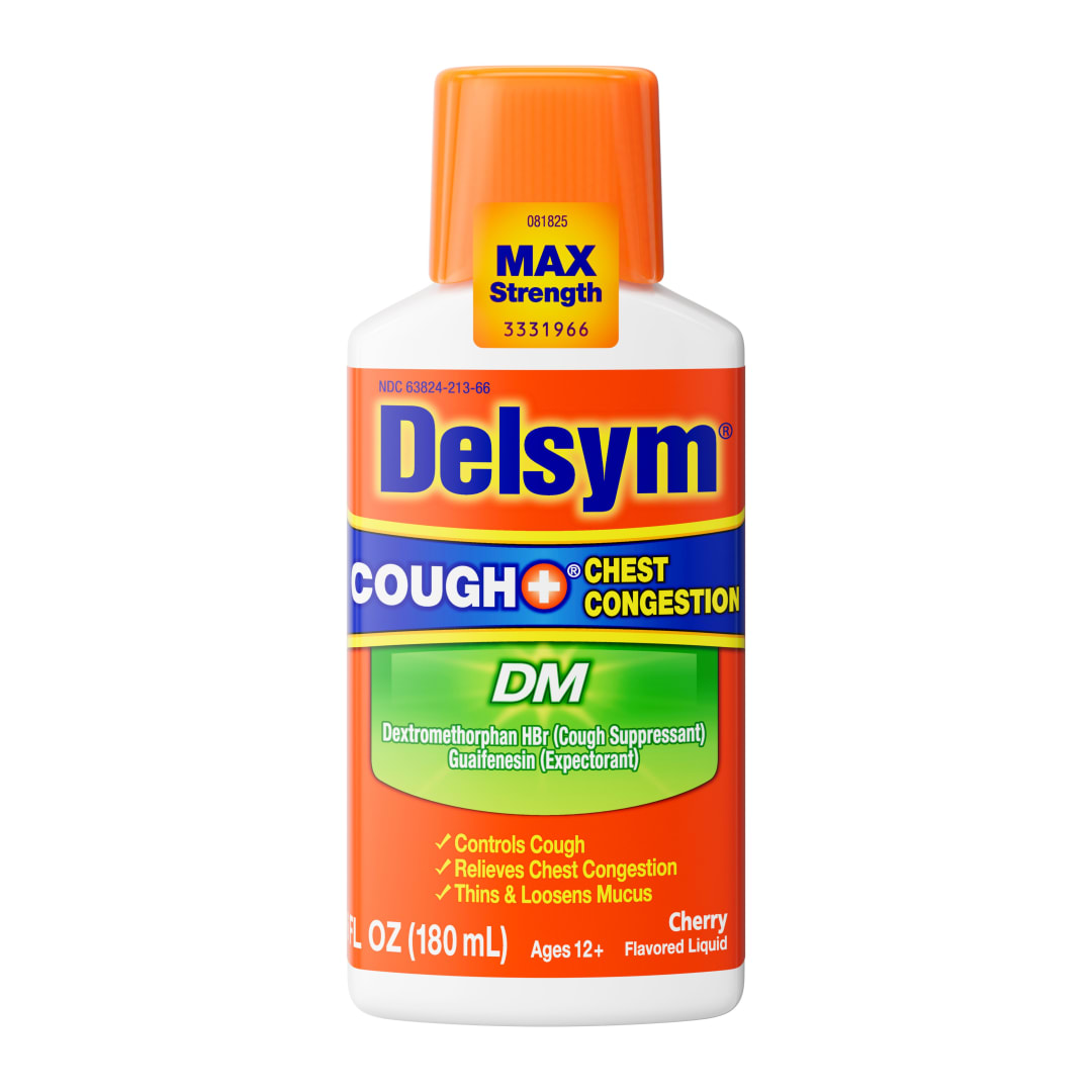 DELSYM® Adult Liquid - Cough Plus Chest Congestion DM Cherry 6/6 oz.