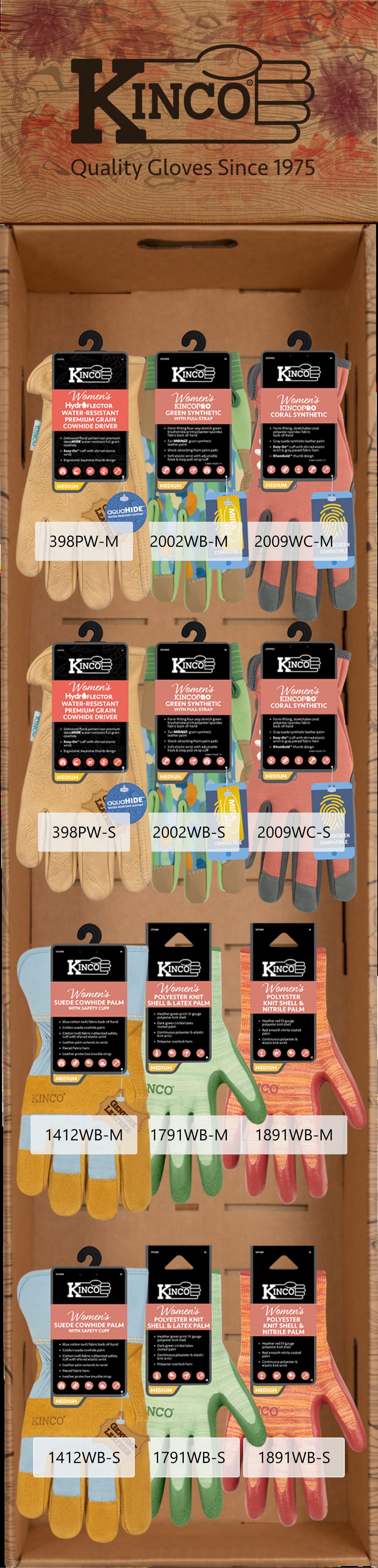 64-Pair Assorted Women's Pre-loaded Corrugated Wing Panel Display