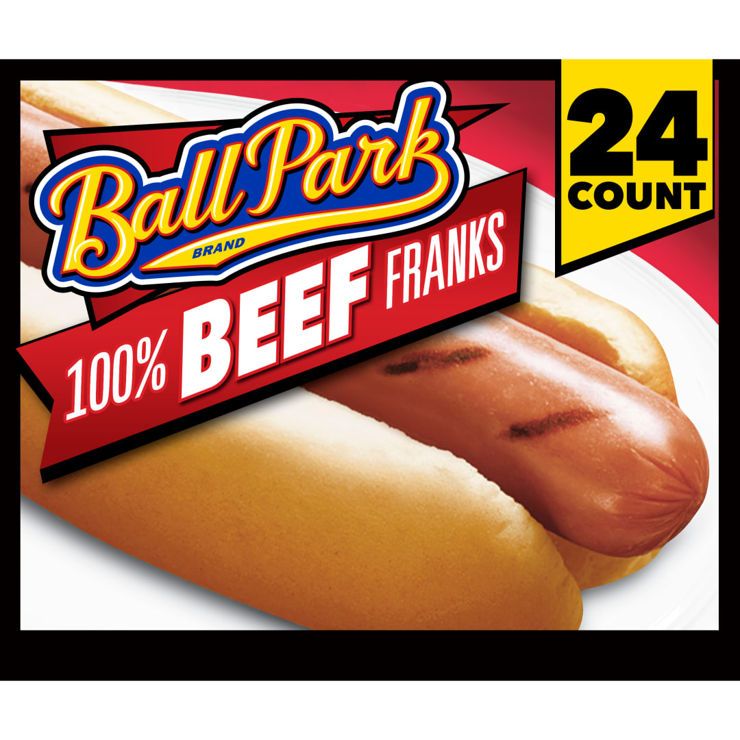 Ball Park Beef Hot Dogs, Club Pack, 24 Count