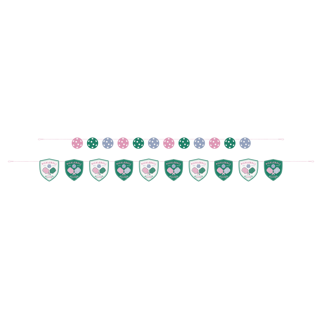 Playful Summer Crest and Ball Cutout Pennant Banner, 12 ft - 2pc