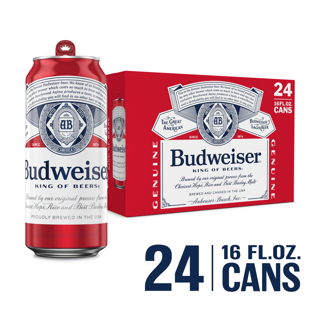 Budweiser Beer 24 - 16 fl oz Cans
