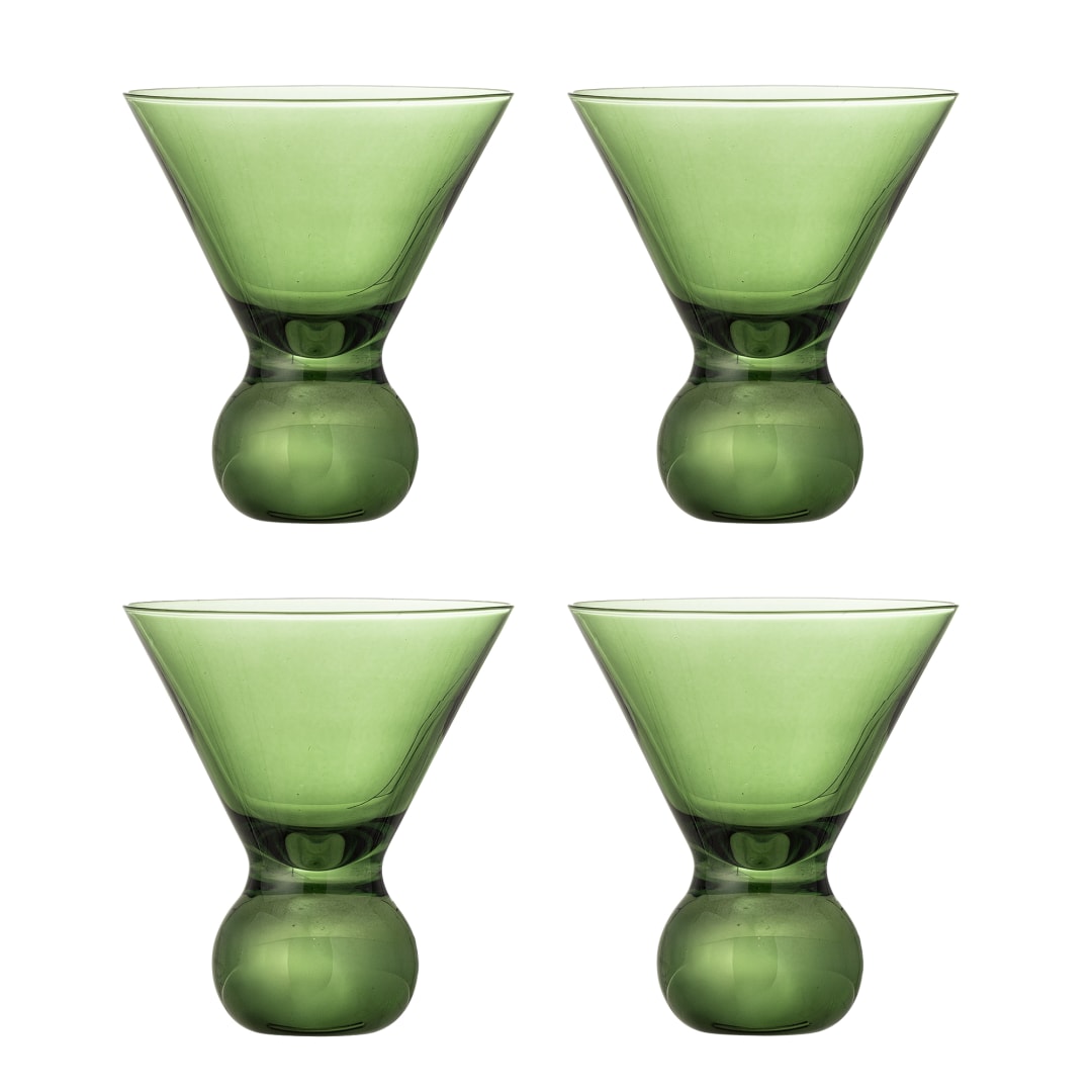 82072449 - Corliss Cocktail Glass, Green, Glass STOCK: 28