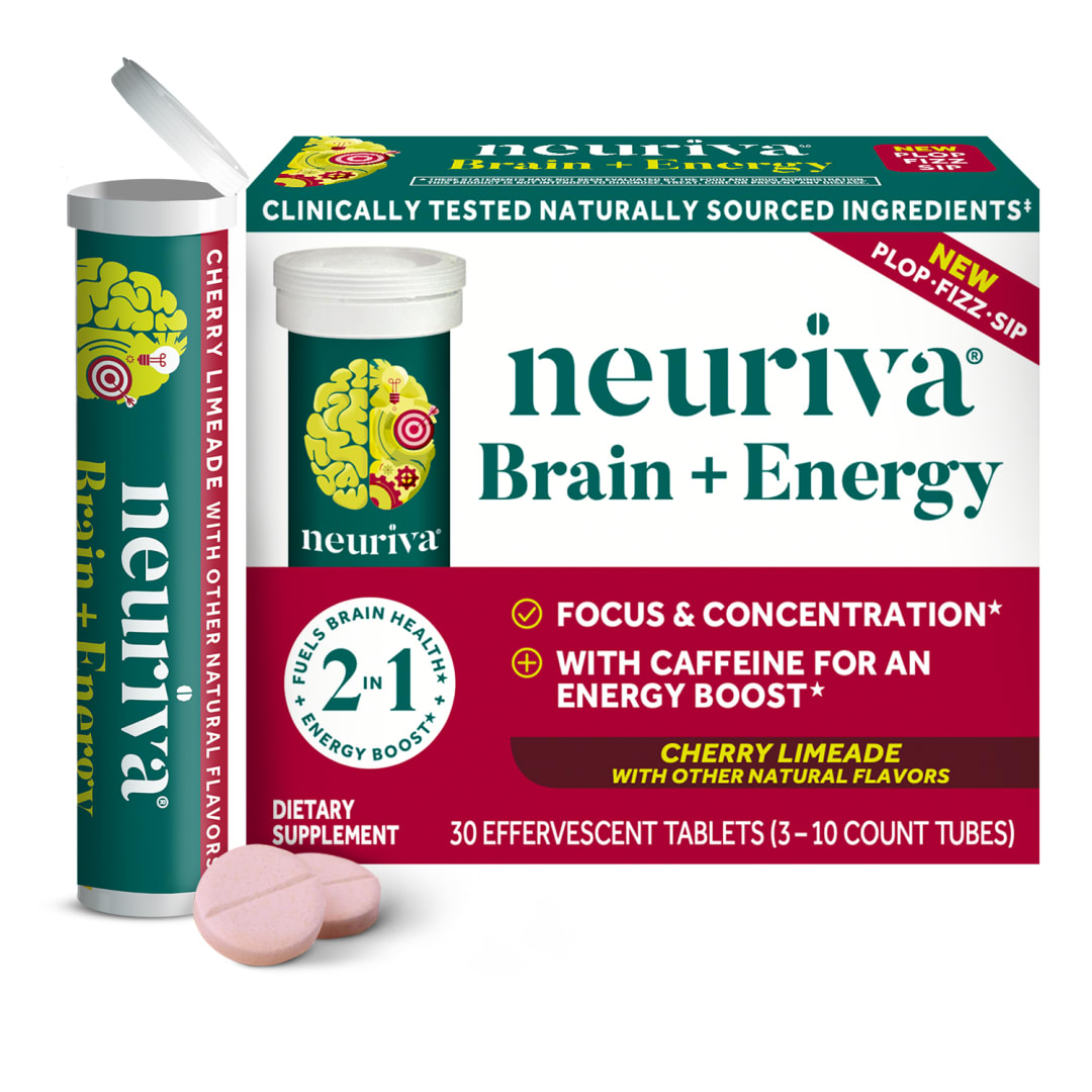 NEURIVA® Brain + Energy Effervescent Tablets - Cherry Lemonade 72/(3x10) ct.