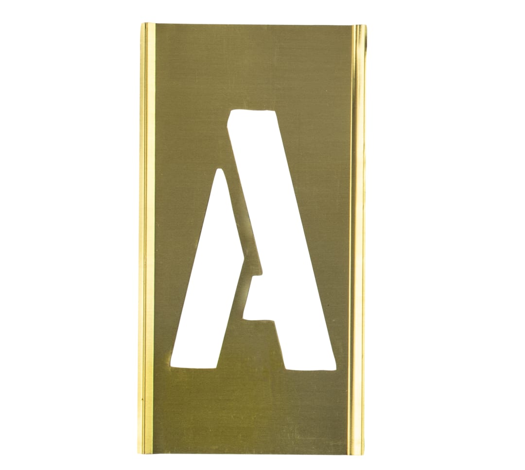 Stencil Sort-1" Brass Gothic A