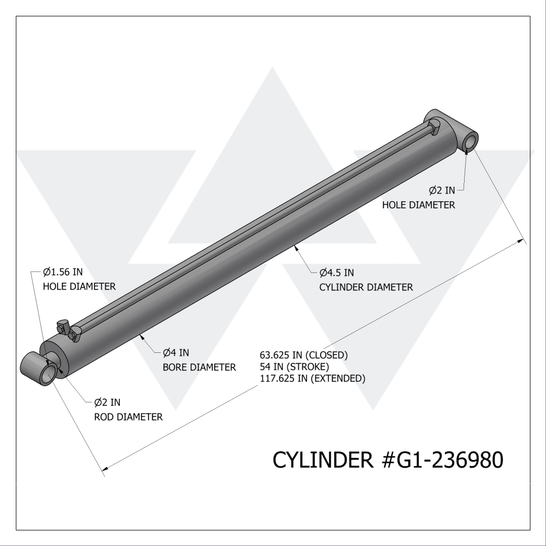 Galbreath™ Double Acting Lift Cylinder for Work Truck Models 4 X 2R X 54