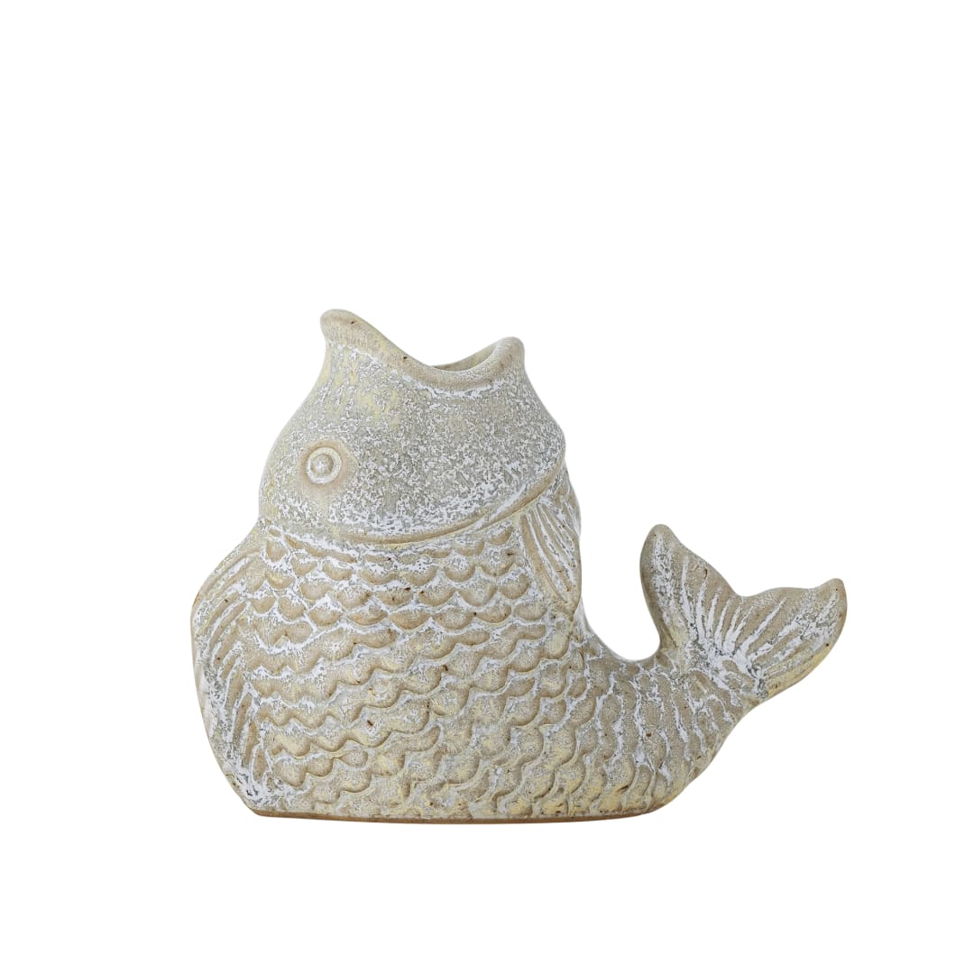 82061981 - Hiro Candle Holder, Grey, Stoneware STOCK: 300