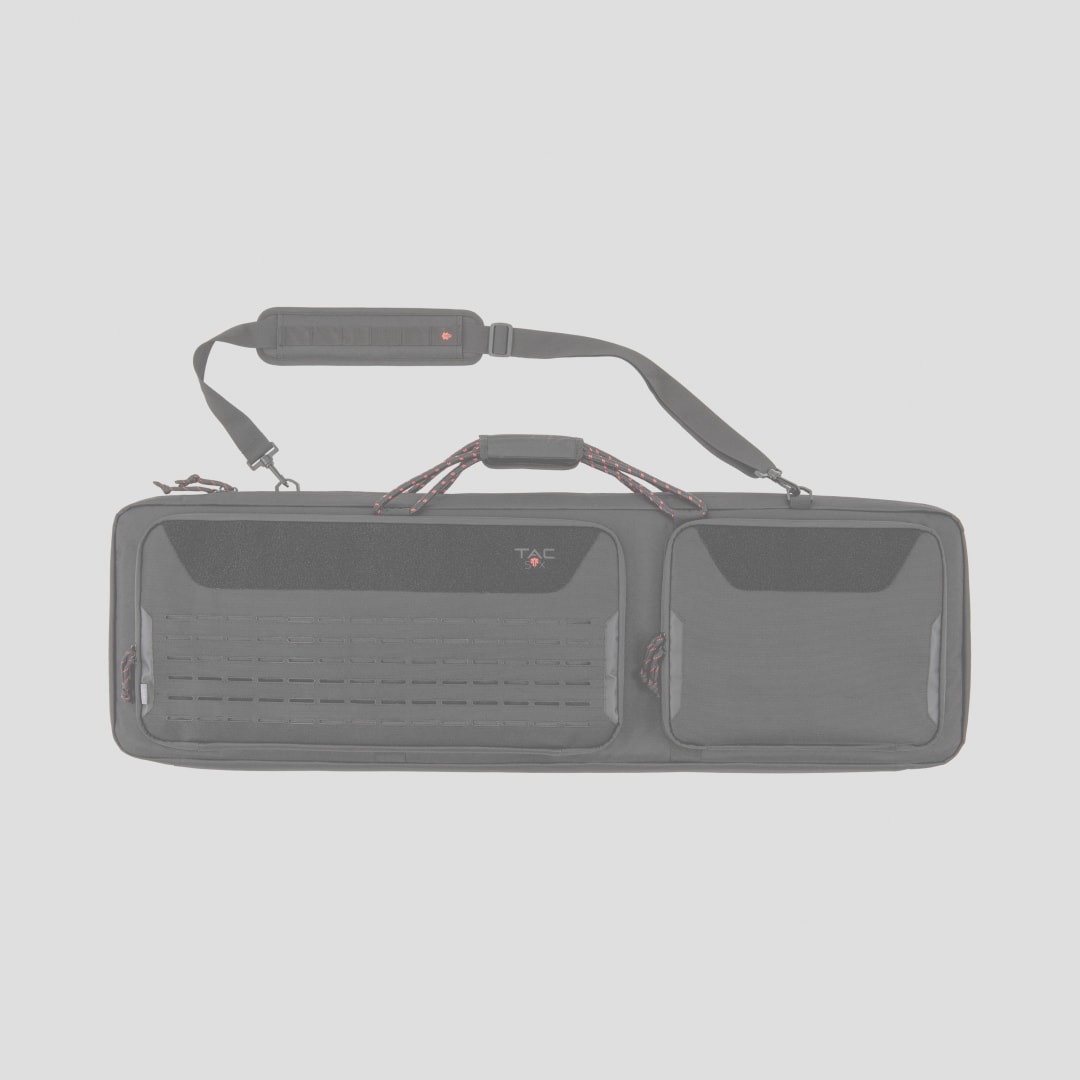 Tac-Six™ Lockable Squad 42" Tactical Gun Case, Laser Cut Molle Front, Black