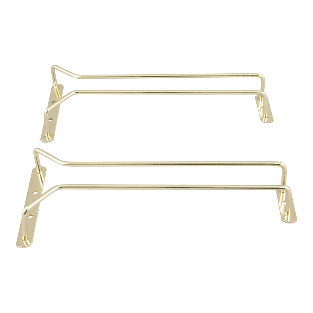 BRGH-10/PKG - GLASS HANGER 10" BRASS 2/PKG