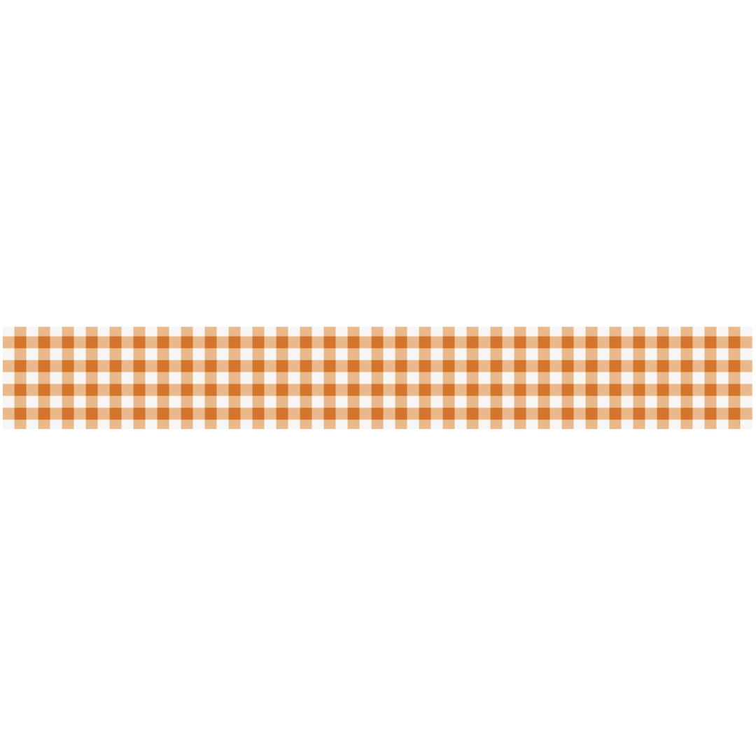 Orange Gingham Kraft Paper Table Runner, 7 ft