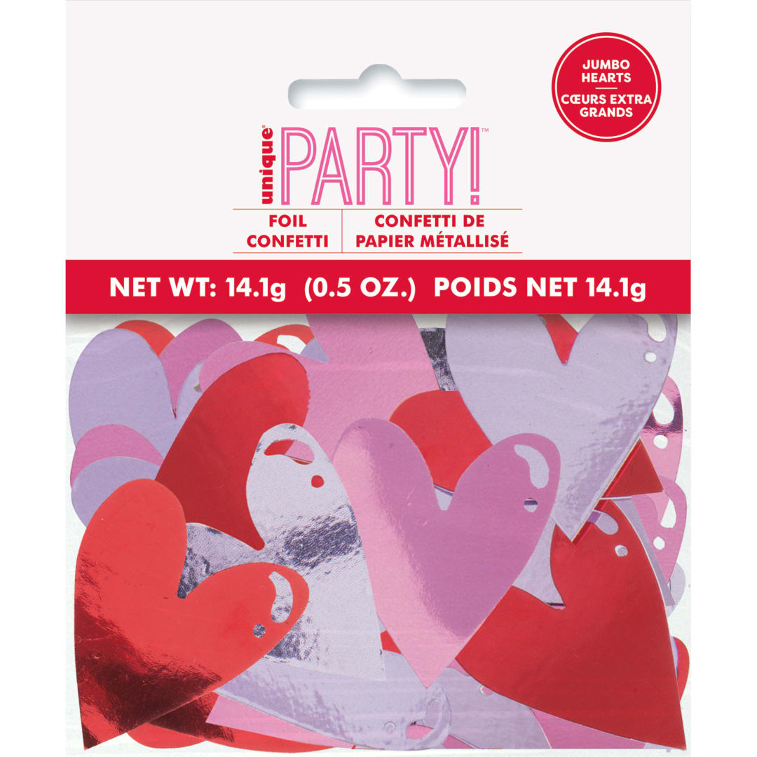 Jumbo Foil Heart Confetti, .5oz