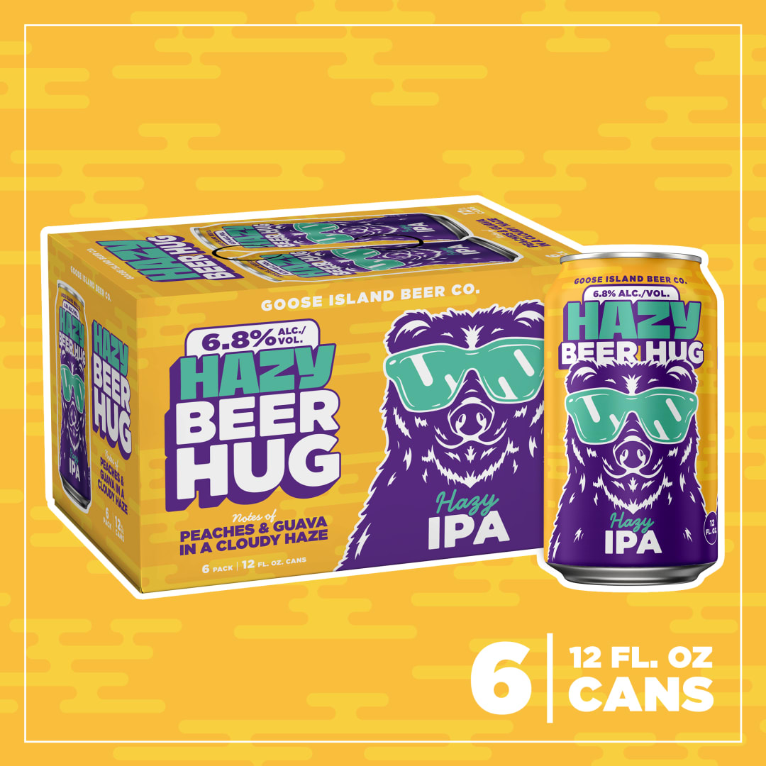 Goose Island Hazy Beer Hug IPA, 6 Pack 12 fl. oz. Cans, 6.8% ABV