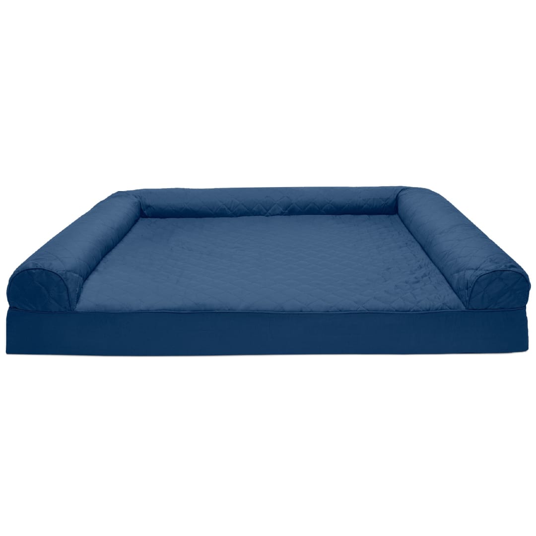FurHaven Quilted Orthopedic Sofa Pet Bed, Ensign Blue, Jumbo Plus