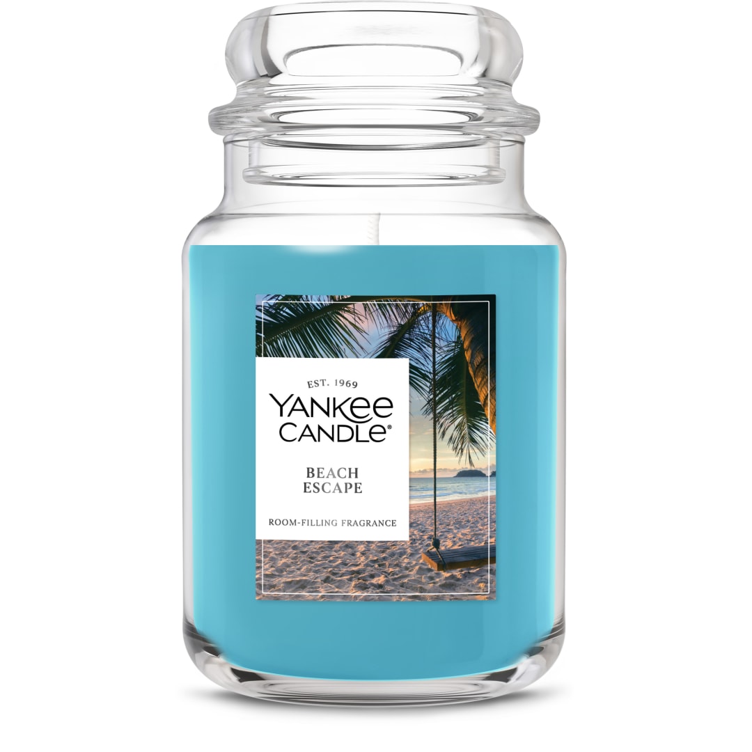 Yankee Candle® Beach Escape Scented Candle, 22oz Large Jar with up to 150 Hour Burn Time, Great for gifting
