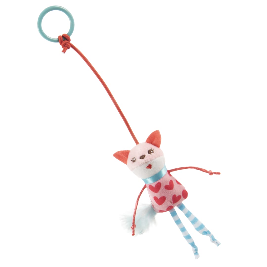 SmartyKat Bouncy Fox Valentine's Plush Dangler Catnip Cat Toy