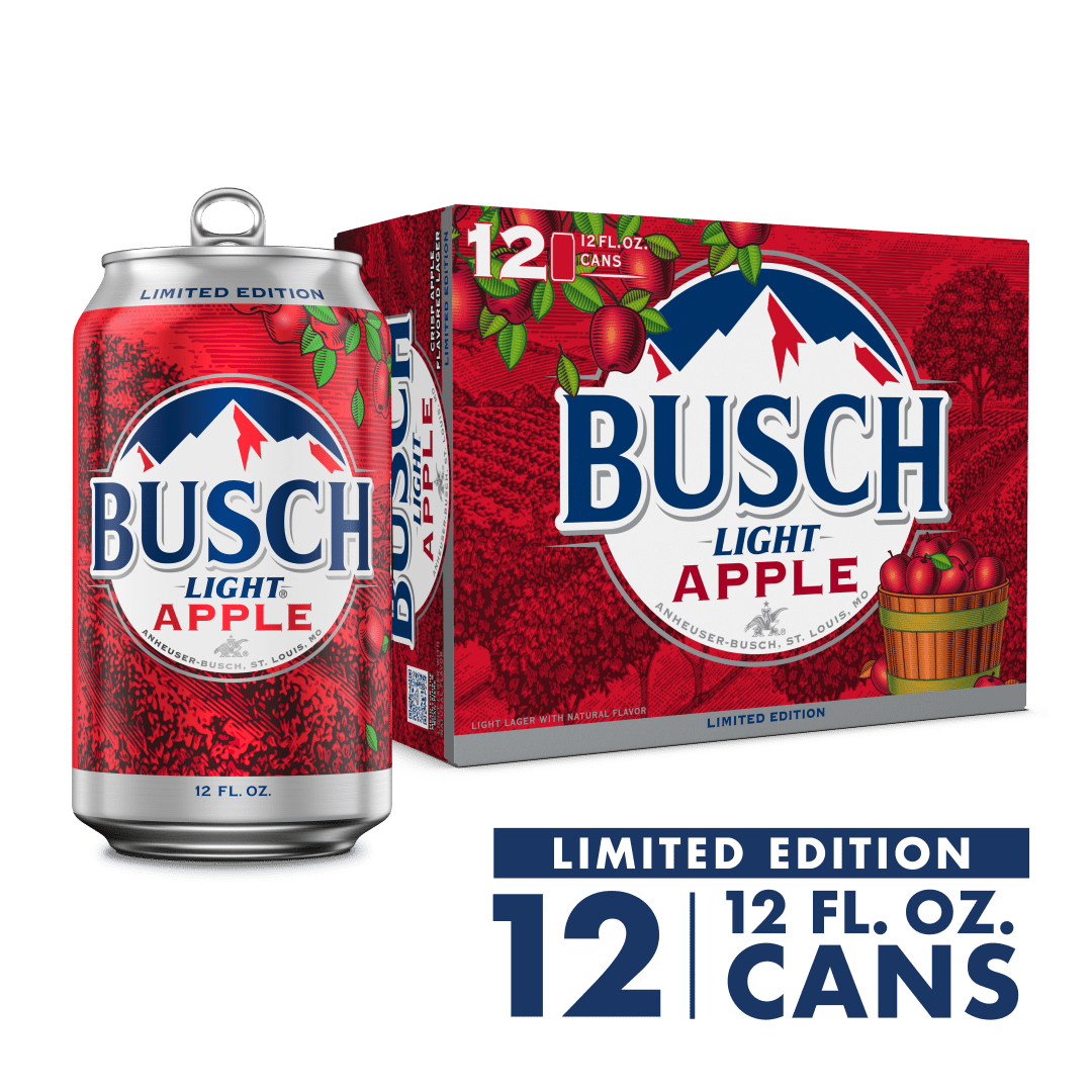 Busch Light Apple American Lager Beer 12 pack, 12 fl oz Cans