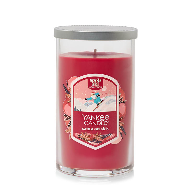 Yankee Candle Santa on Skis Medium Pillar Scented Candles, 14.25 oz