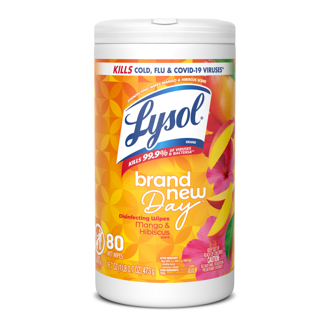 LYSOL® Disinfecting Wipes - Brand New Day™ Mango & Hibiscus 6/80 ct.