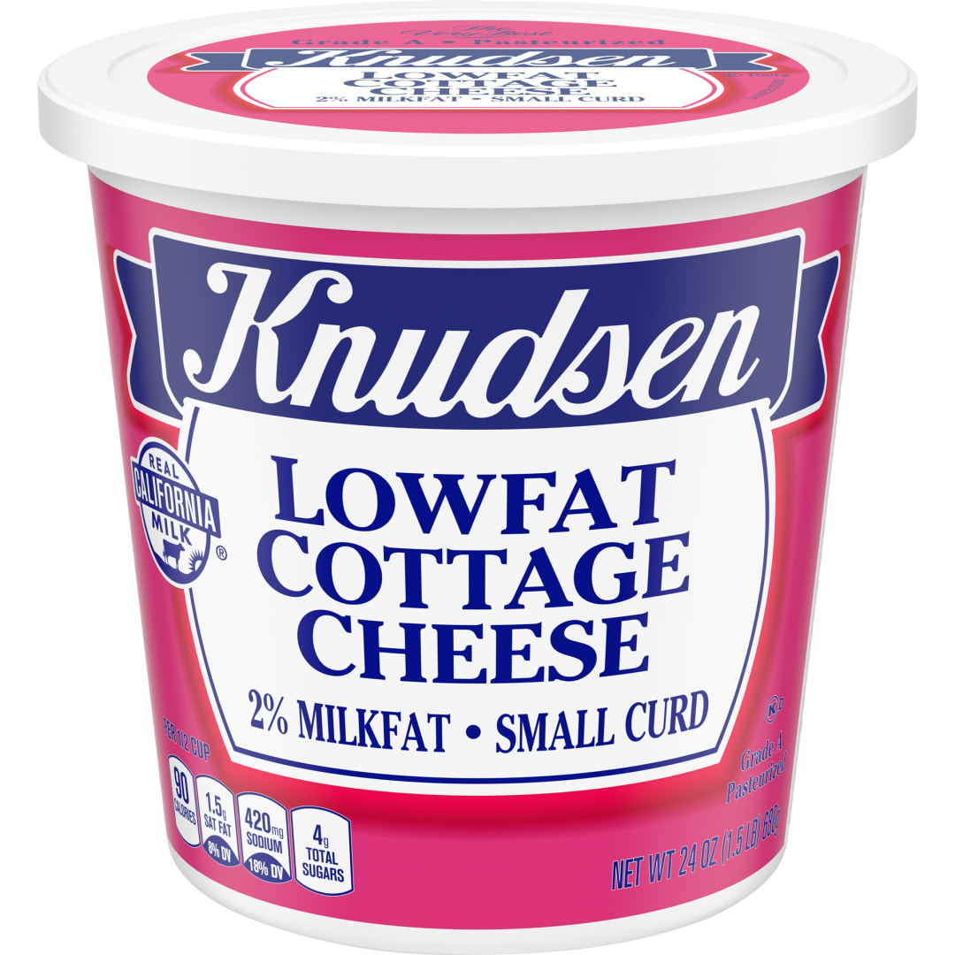 Knudsen's Lowfat Cottage Cheese, 2% Milkfat, Small Curd, 24 oz Tub, 10g of Protein Per Serving