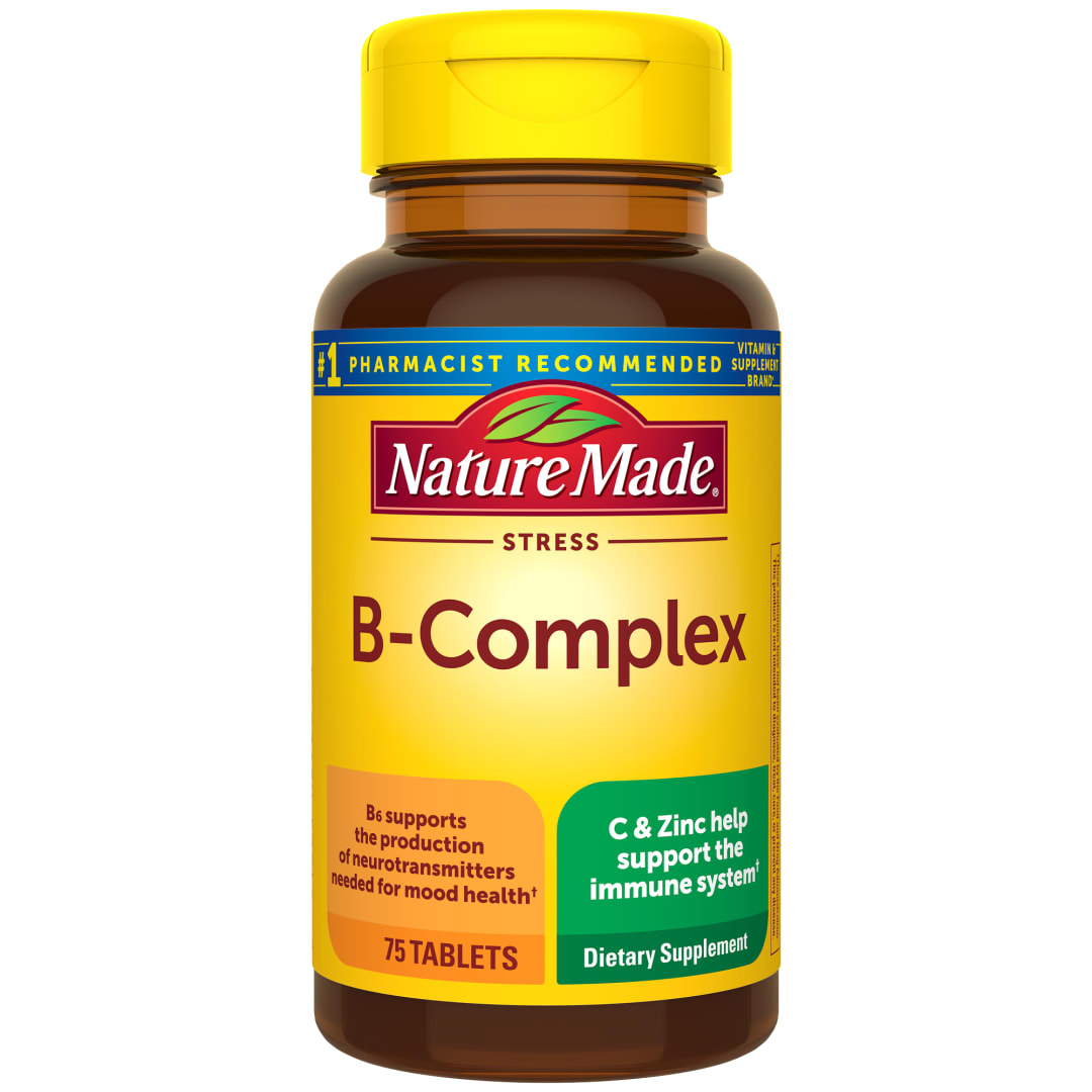 Nature Made Stress B Complex with Vitamin C and Zinc, Dietary Supplement for Immune Support, 75 Tablets, 75 Day Supply