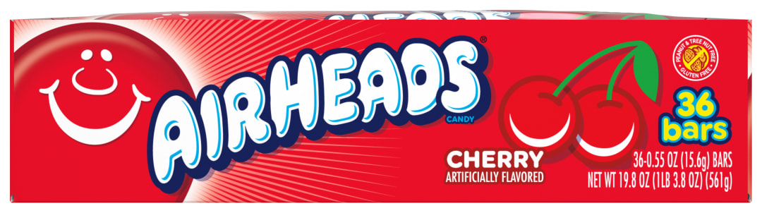 Airheads Bars Cherry Singles - 36 Pack