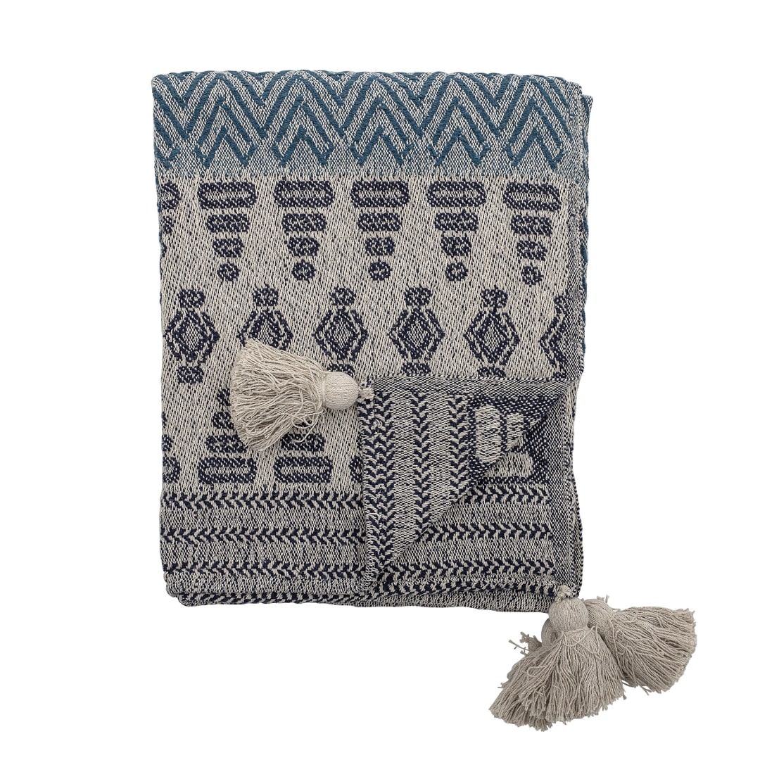82047690 - Milas Throw, Blue, Recycled Cotton STOCK: 274