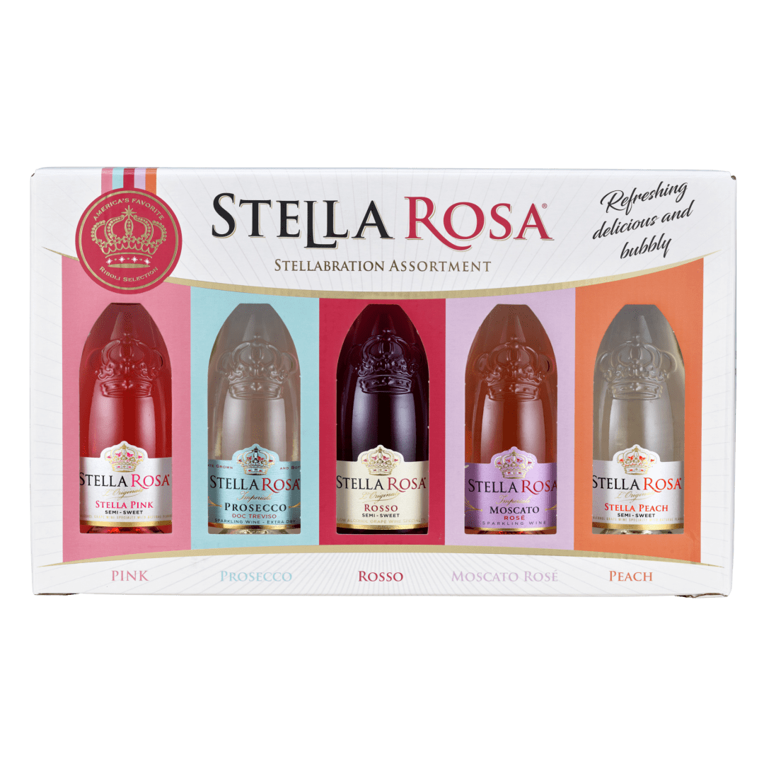 Stella Rosa Stellabration Semi-Sparkling Wine Assortment Gift Pack VAP 2022, 5Pk 187 ml