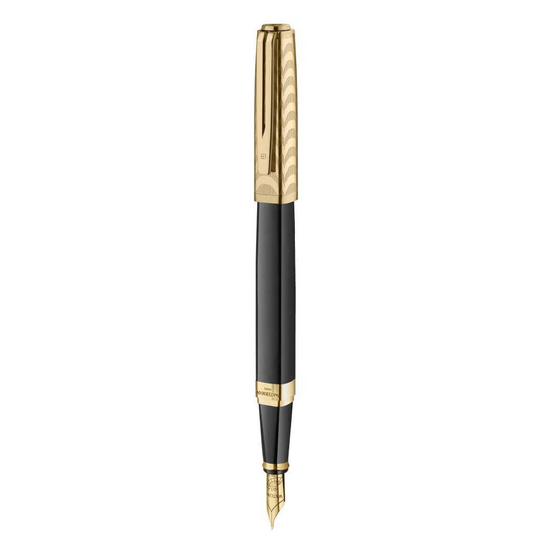 Pluma estilográfica Waterman Exception | Colección Opera | Negro y dorado | Estuche de regalo