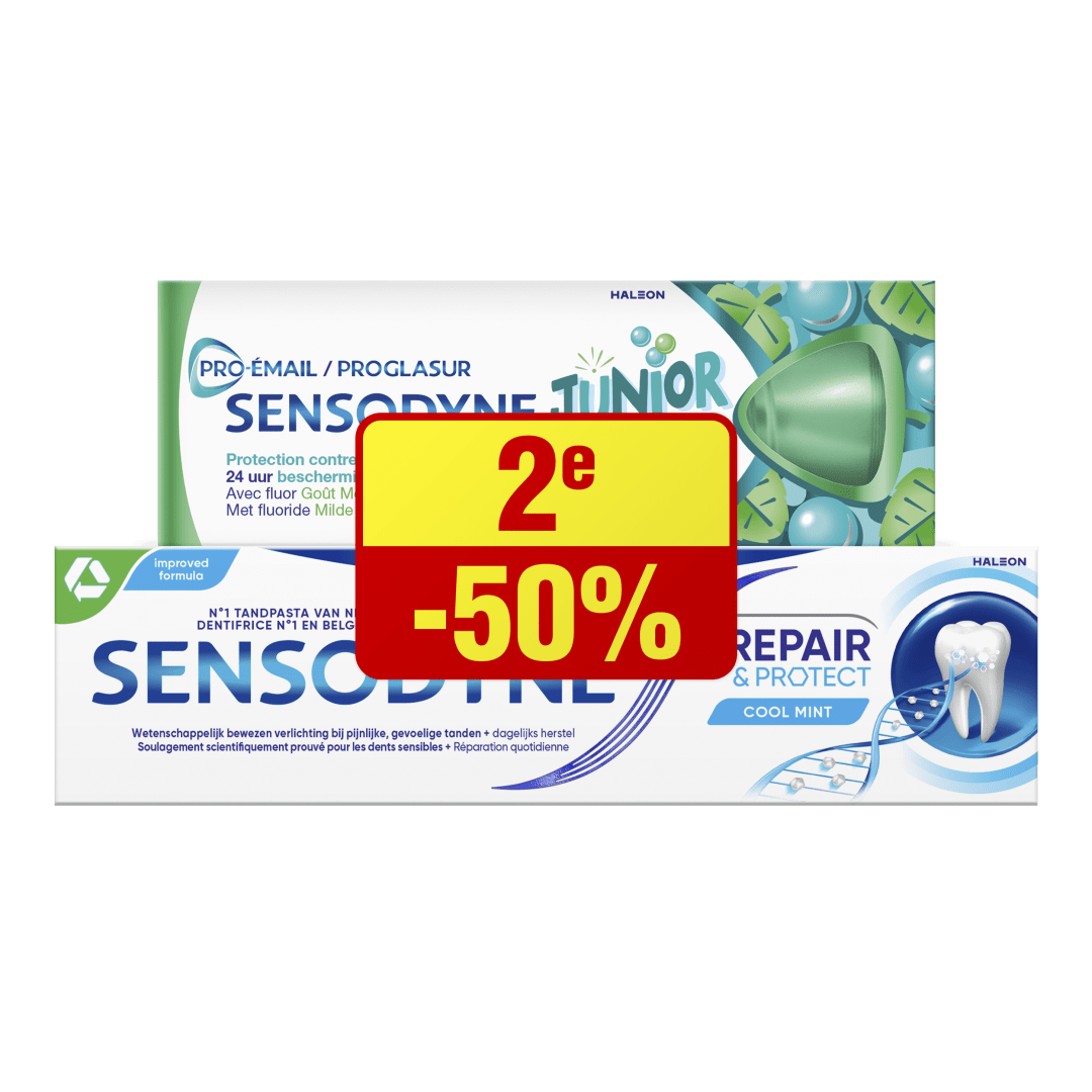 Sensodyne Repair & Protect Cool Mint + Proglasur Junior Dentifrice - Promo pack - 2E -50%
