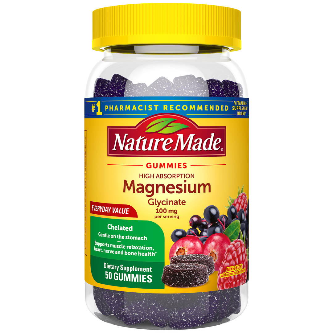 Nature Made High Absorption Magnesium Glycinate Gummies - Mixed Berry Flavor - 50ct