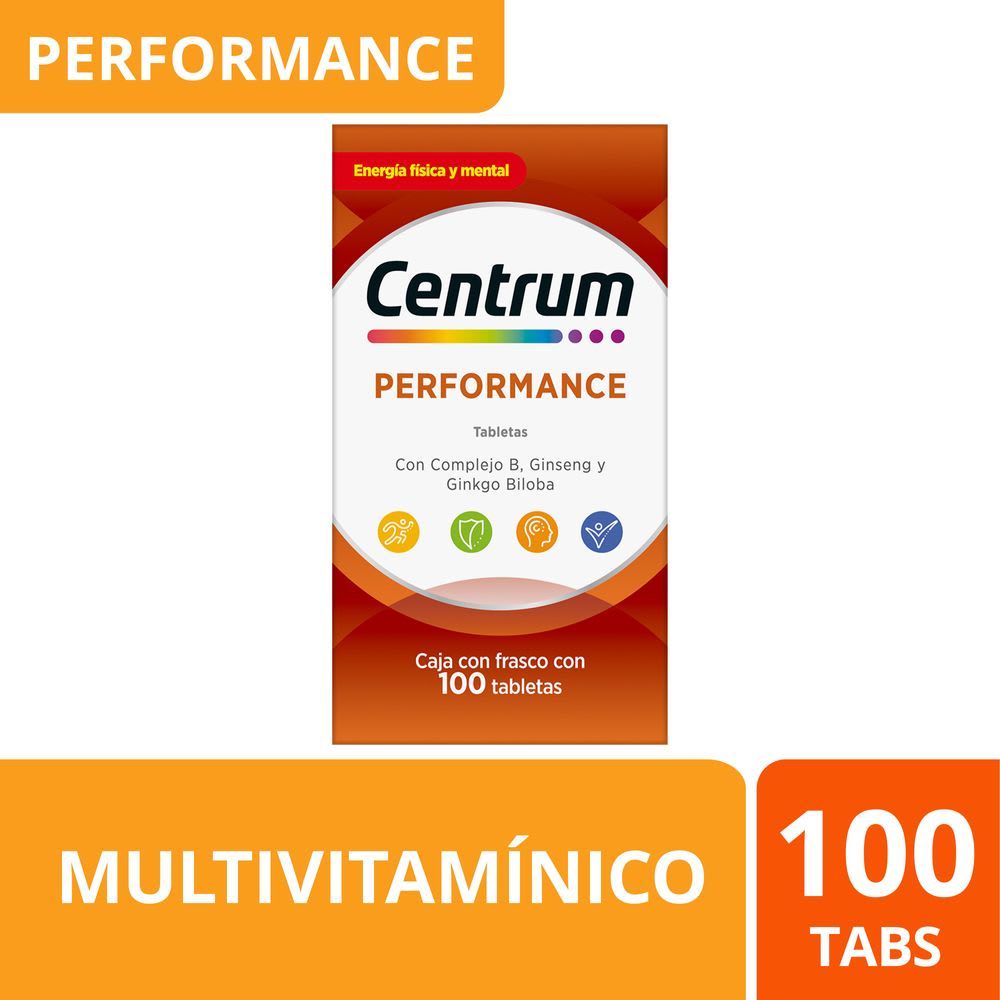Centrum Multivitamínico Performance Frasco con 100 tabletas