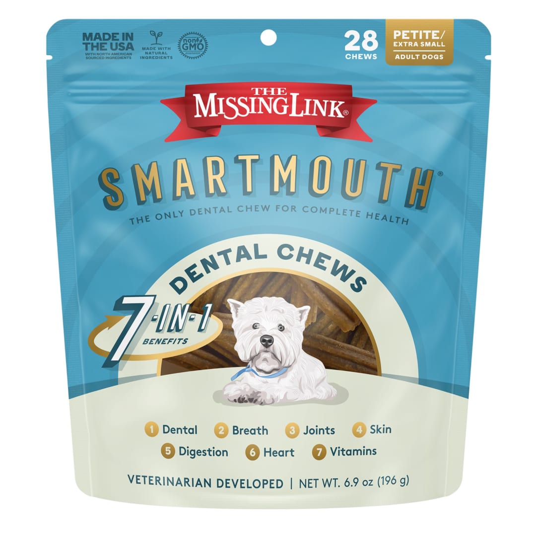 Smartmouth 7-in-1 Dental Chews for Ultimate Dental Care Plus Daily Complete Health Petite/Extra Small Dogs 28 ct Bag