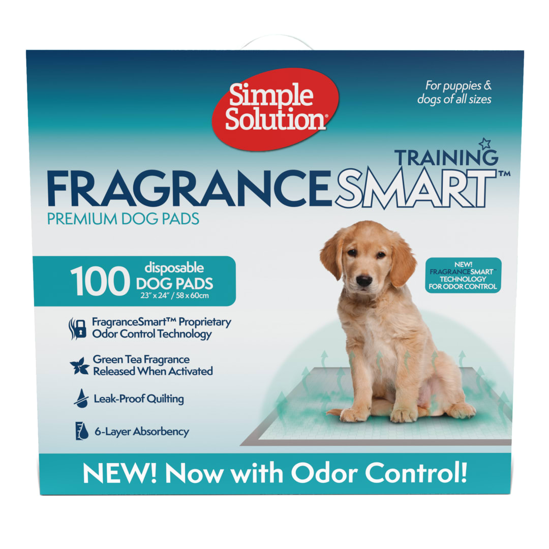Simple Solution FragranceSmart™ Odor Control Puppy Training Pads | Green Tea Fragrance Odor Neutralizer with Wetness Indicator | 100 ct