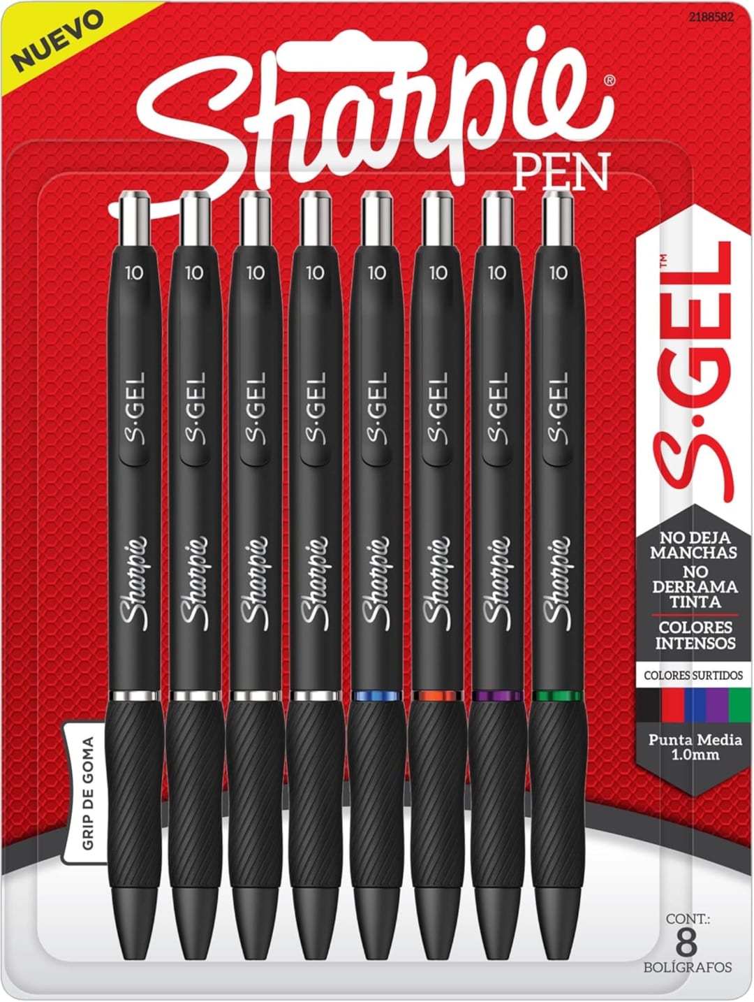 SHARPIE GEL 0.7MM 8CT B.ASST