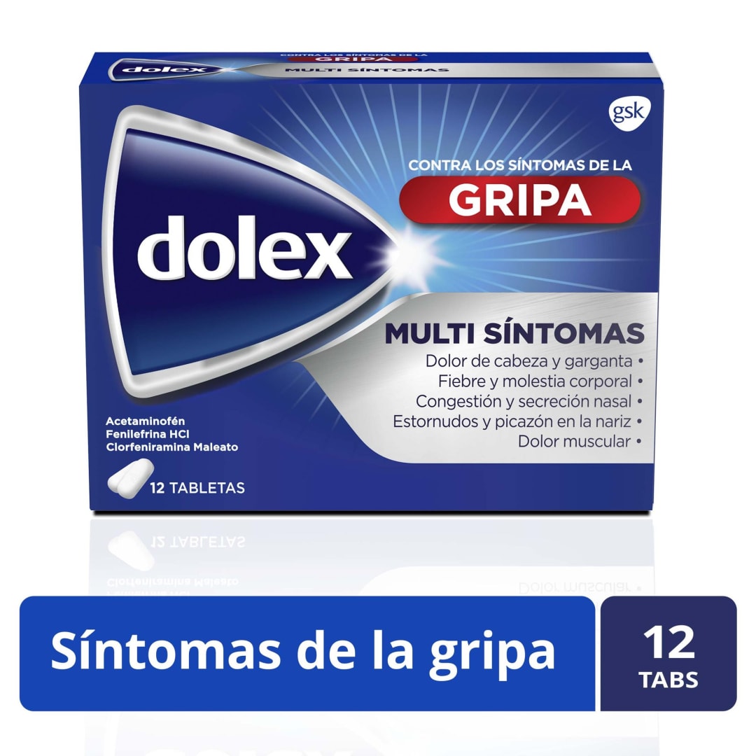 Dolex Gripa  Alivia los MULTISÍNTOMAS de la Gripa X 12 tabs
