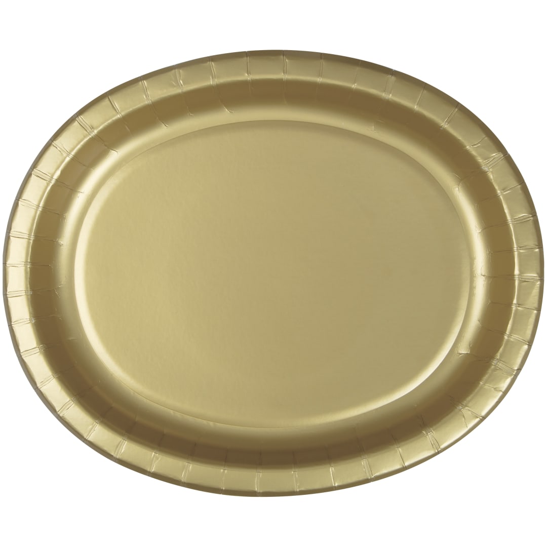 Gold Solid Oval Plates, 8ct
