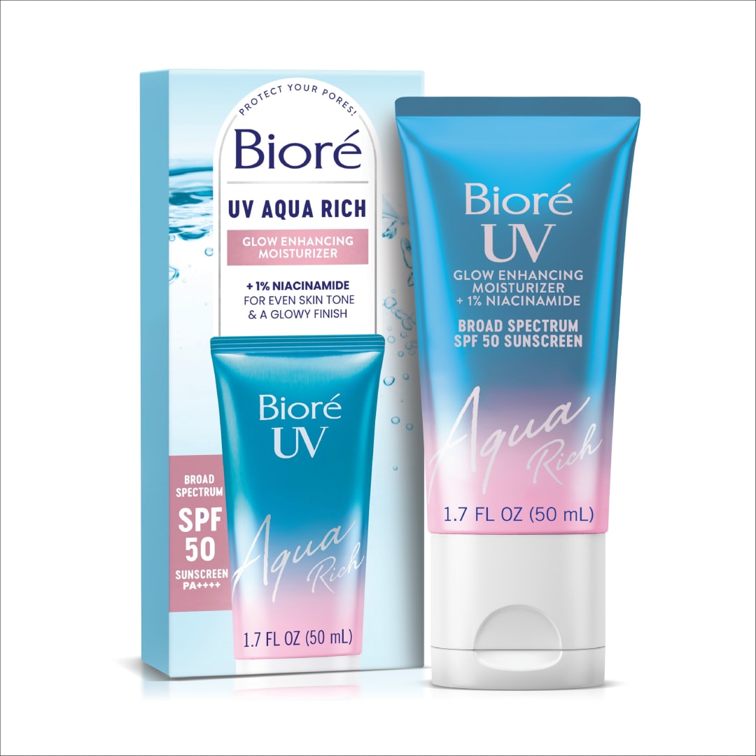 Biore UV Aqua Rich Glow Enhancing Moisturizer SPF 50, 1.7 fl oz
