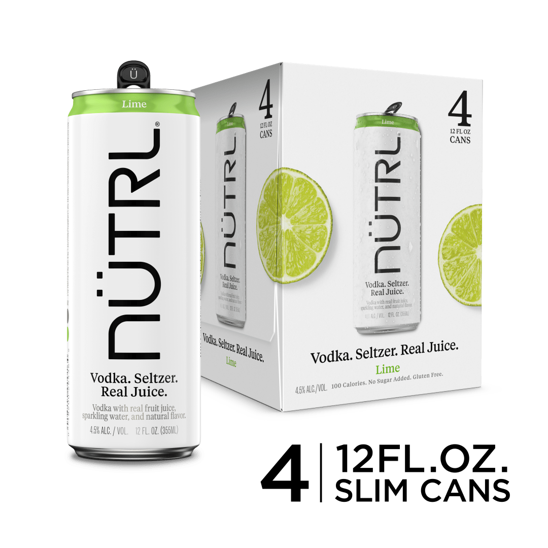 Nutrl Lime Vodka Seltzer 4 Pack 12 fl oz Cans