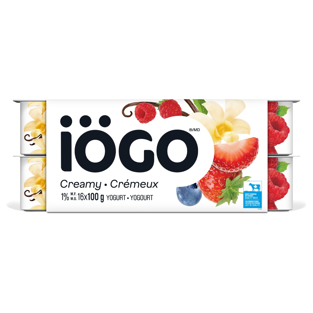iÖGO Strawberry, Raspberry, Blueberry, Vanilla Yogurt Cups 1%