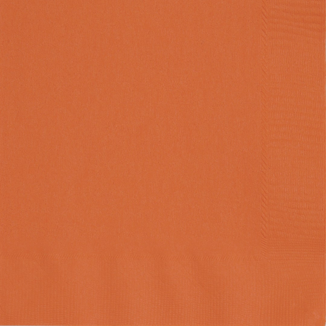 Pumpkin Orange Solid Beverage Napkins, 100ct